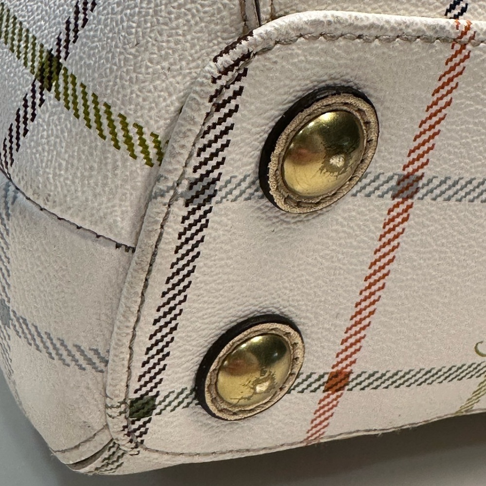 Coach Peyton Tattersall Plaid Rainbow White Shoulder/Tote Bag - Picture 6 of 16